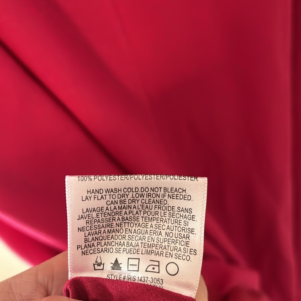 DRESS THE POPULATION Iris Slit Crepe Gown, Bright Fuchsia, Size XXL - Picture 12 of 13